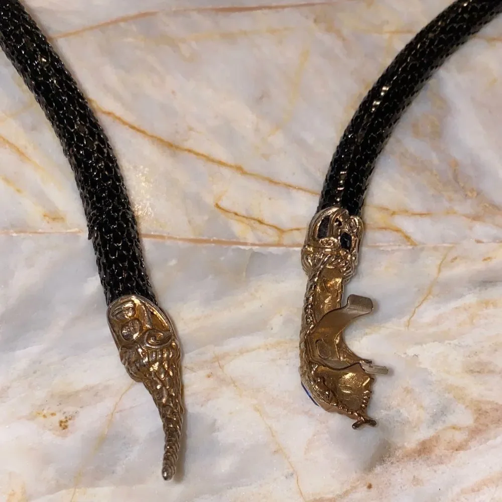 Reptile-Themed Black and Gold Necklace‎ or Belt